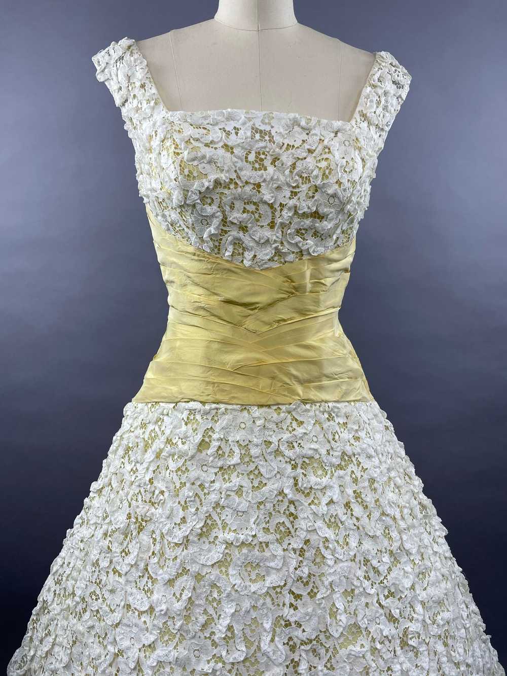 1950s Pale Yellow Ceil Chapman Party Dress Size M - image 6