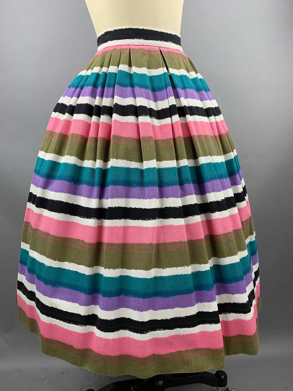 1960s Bobbie Brooks Rainbow Striped Cotton Pique … - image 10