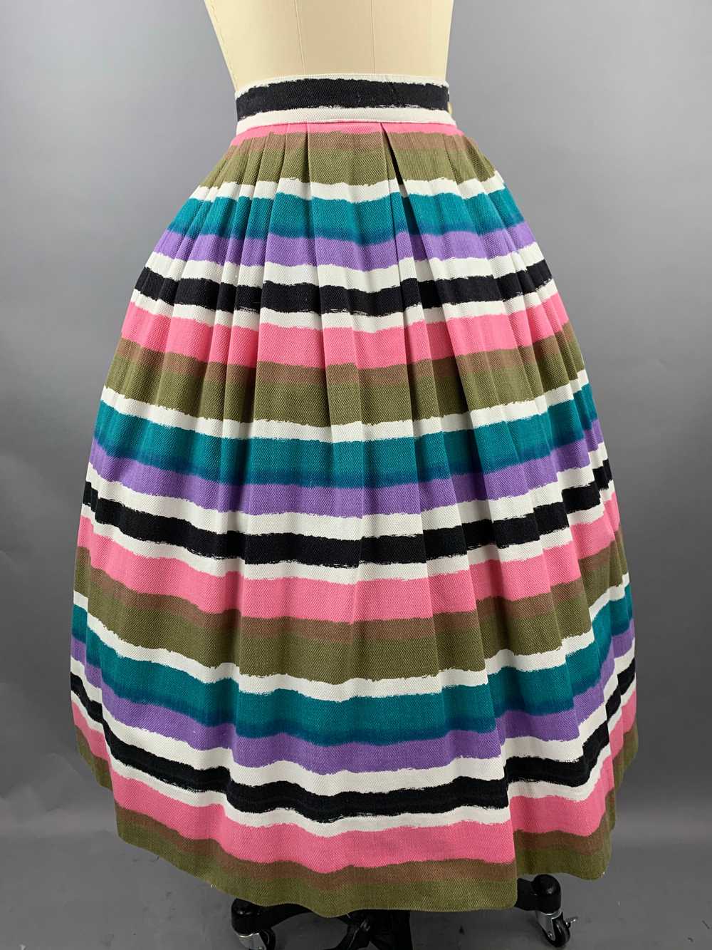 1960s Bobbie Brooks Rainbow Striped Cotton Pique … - image 2