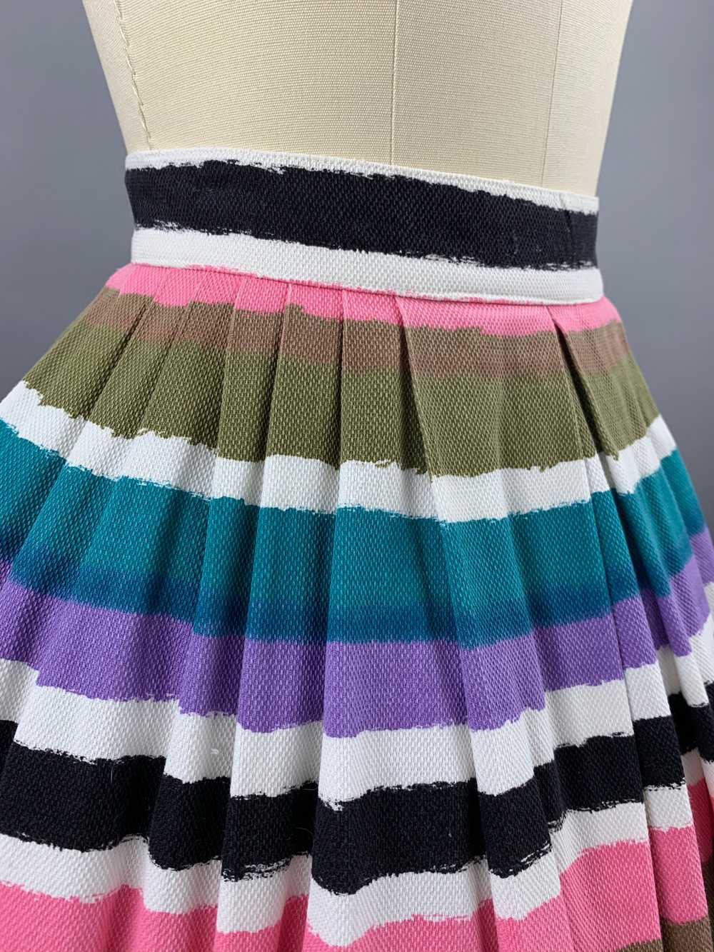 1960s Bobbie Brooks Rainbow Striped Cotton Pique … - image 3