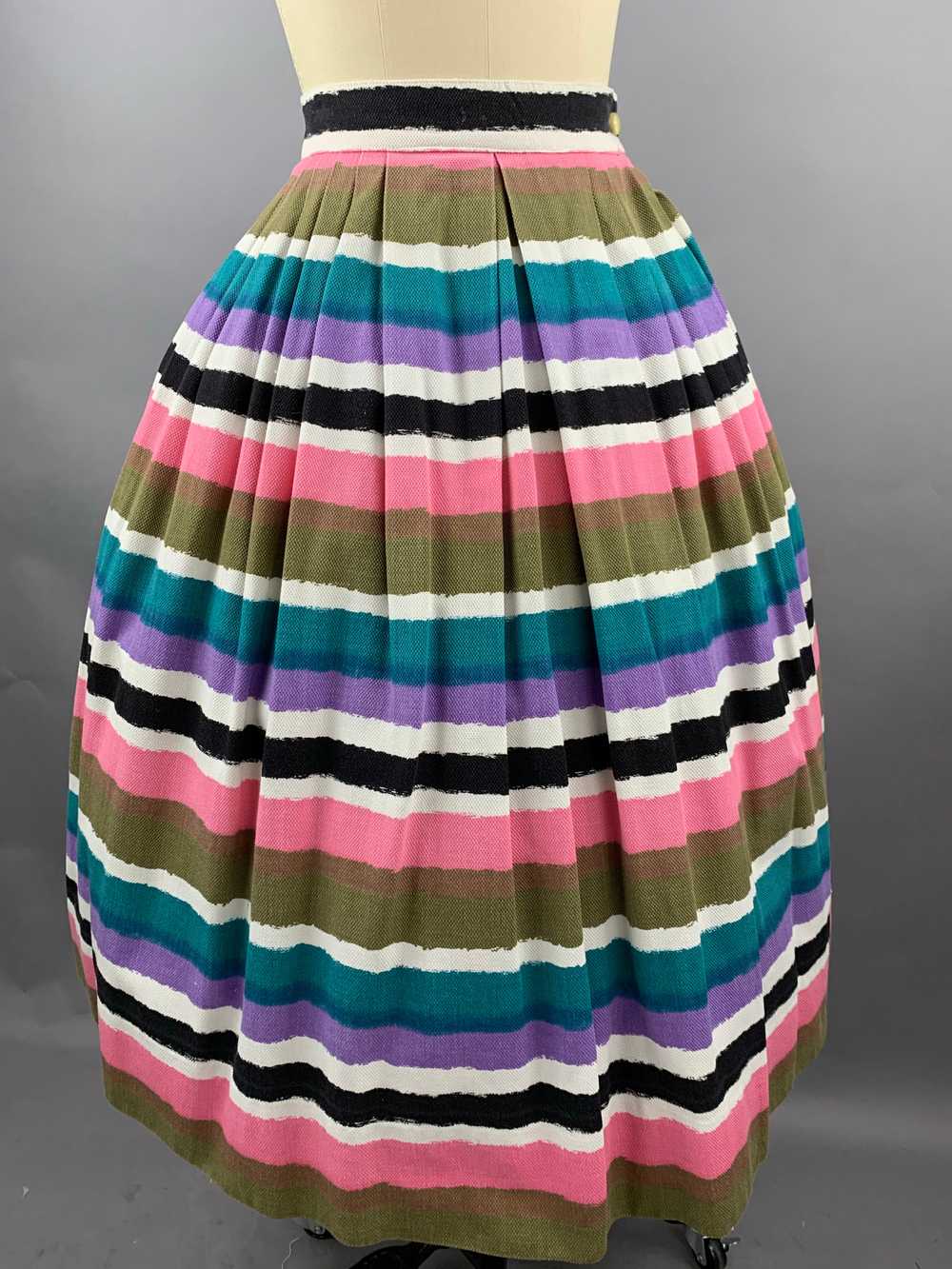 1960s Bobbie Brooks Rainbow Striped Cotton Pique … - image 5