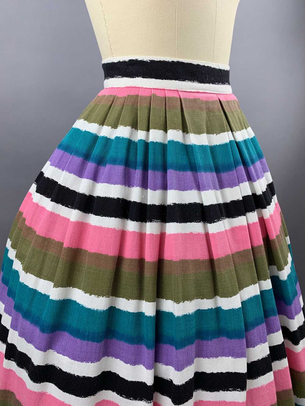 1960s Bobbie Brooks Rainbow Striped Cotton Pique … - image 6
