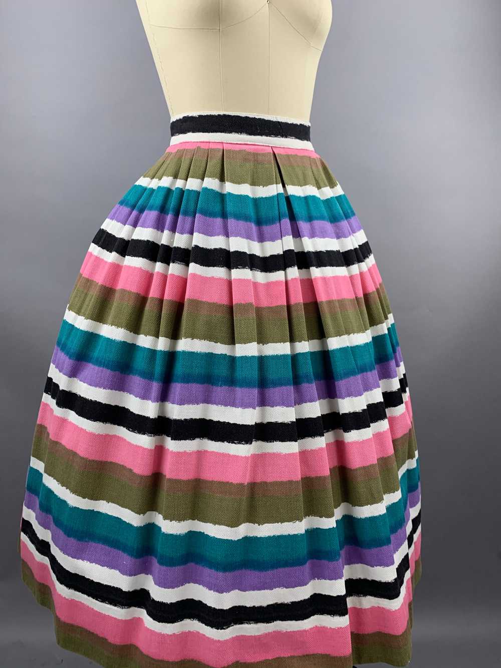 1960s Bobbie Brooks Rainbow Striped Cotton Pique … - image 9
