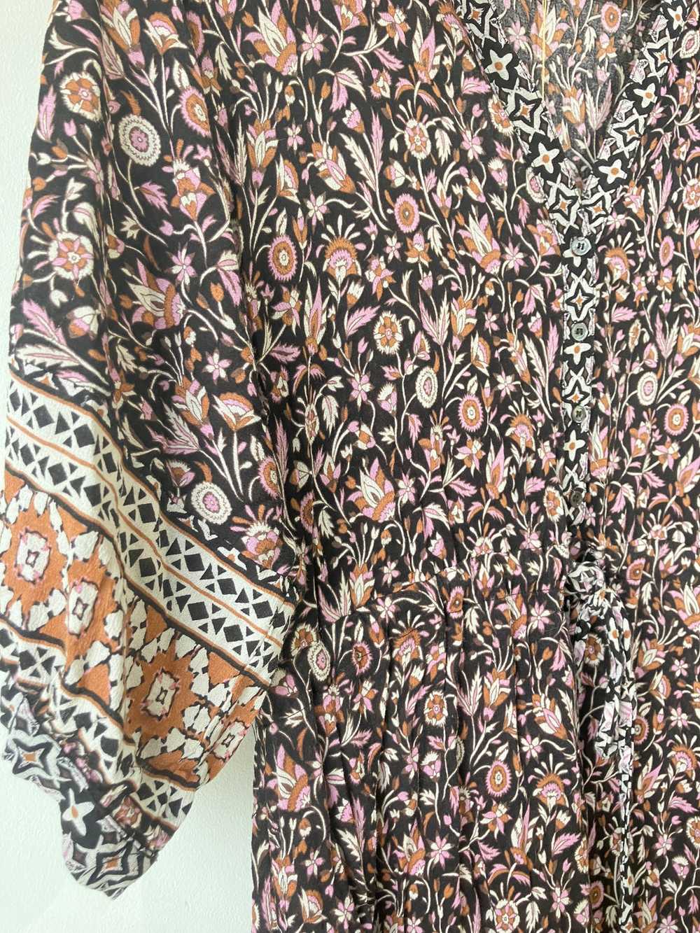 Xirena Black, White, and Pink Floral Midi Dress - image 2
