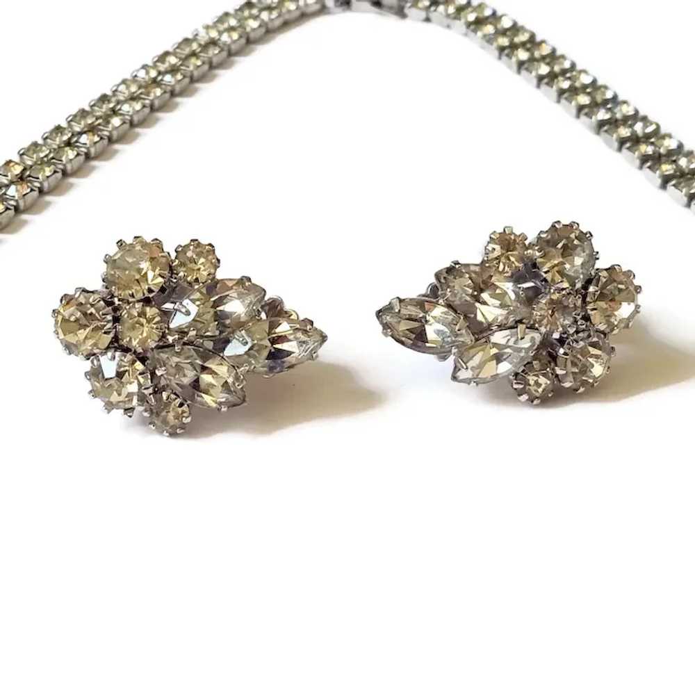 Crystal Rhinestone Necklace and Earrings - image 3