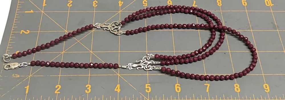 Sterling Silver Wine Quartz Beaded Multi Strand N… - image 9