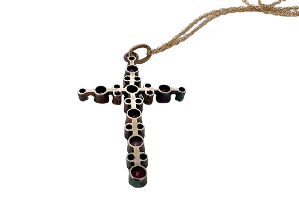 14K YG Ruby & Diamond Cross - image 4