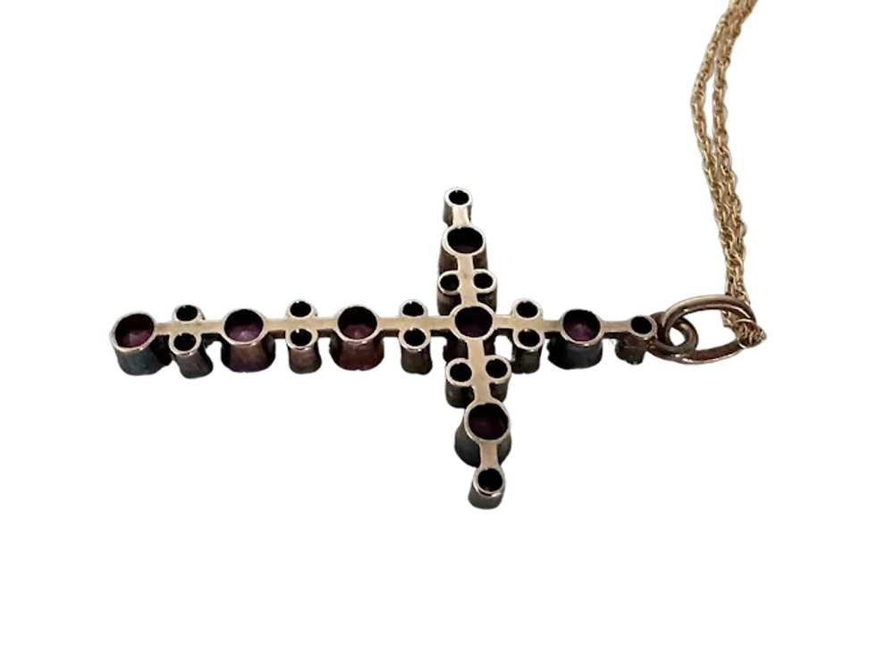 14K YG Ruby & Diamond Cross - image 6