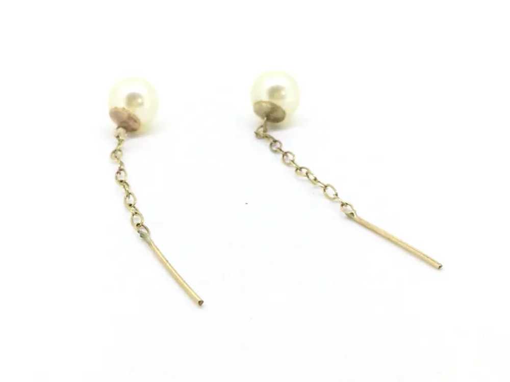 Fine 9CT Cultured Pearl Drop Earrings Classic Ele… - image 7