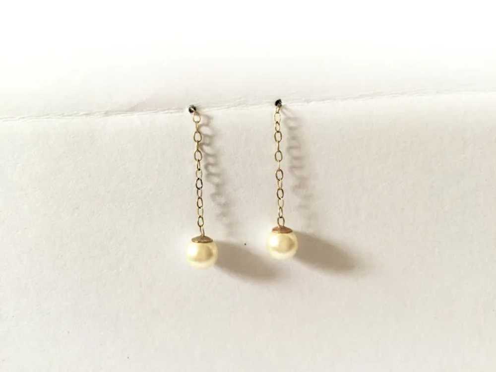 Fine 9CT Cultured Pearl Drop Earrings Classic Ele… - image 8