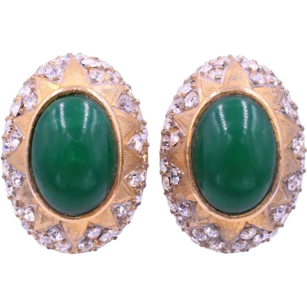 Earrings Cabochon Pave Rhinestone - image 1