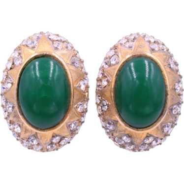Earrings Cabochon Pave Rhinestone - image 1