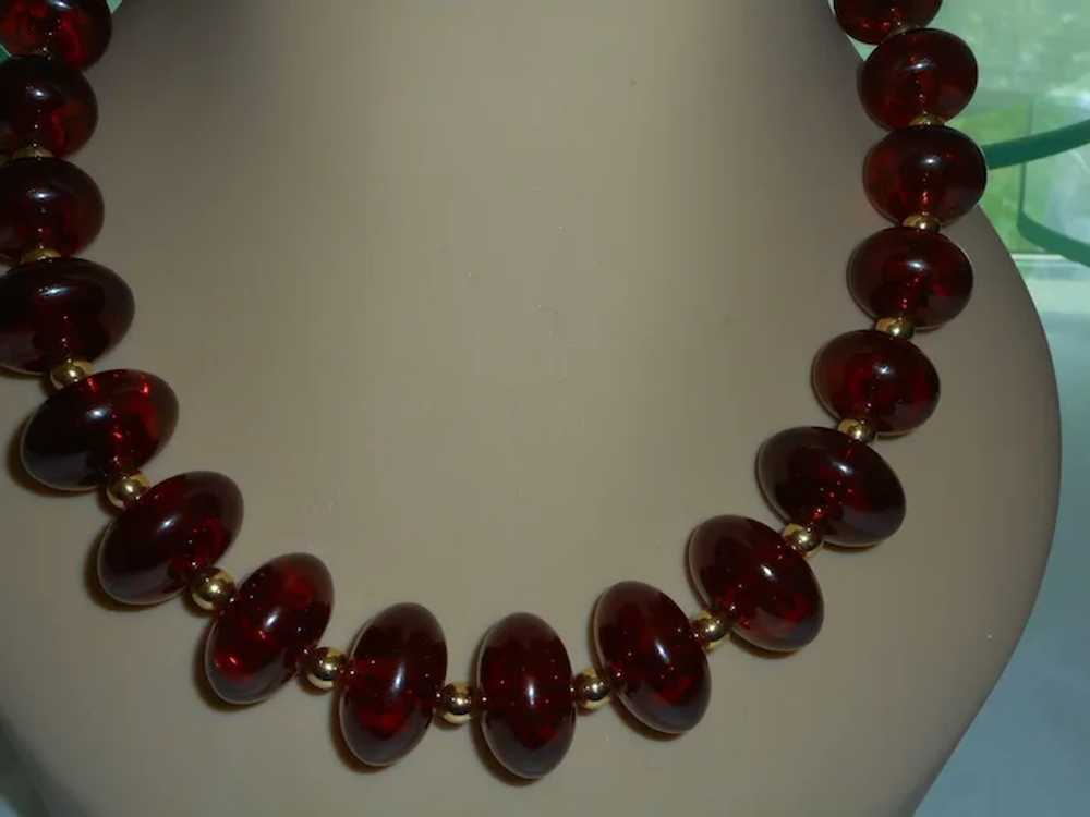 Clearance - Signed KJL Faux Amber Necklace - image 3