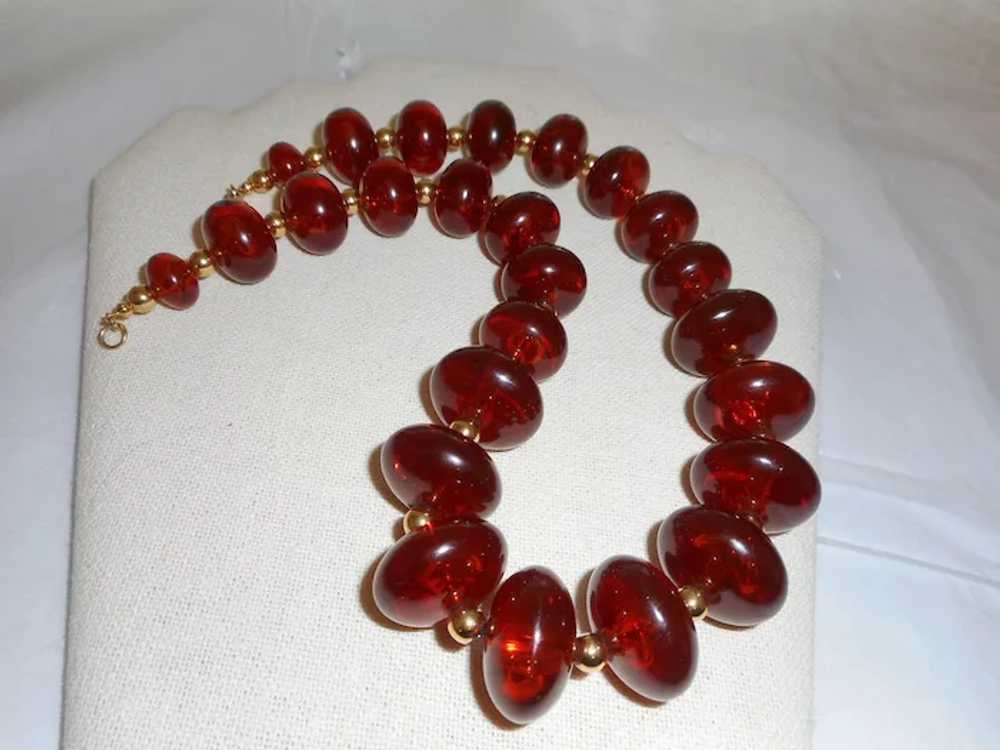 Clearance - Signed KJL Faux Amber Necklace - image 4
