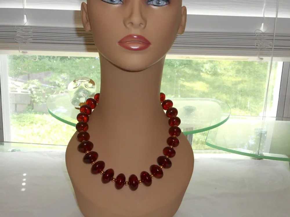 Clearance - Signed KJL Faux Amber Necklace - image 5