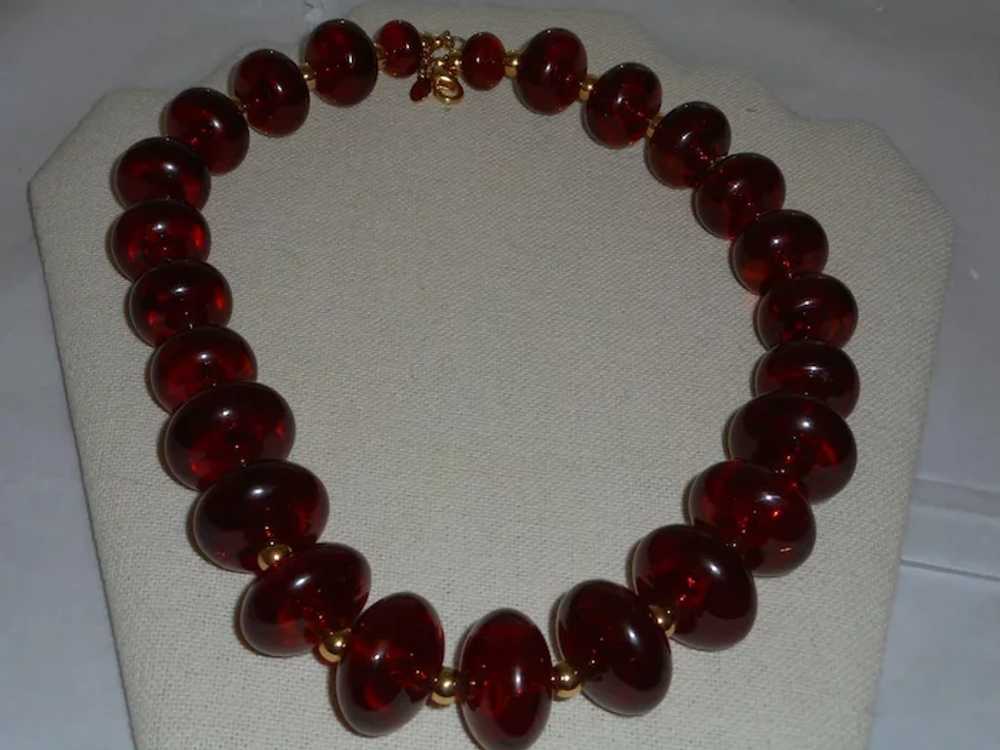 Clearance - Signed KJL Faux Amber Necklace - image 6