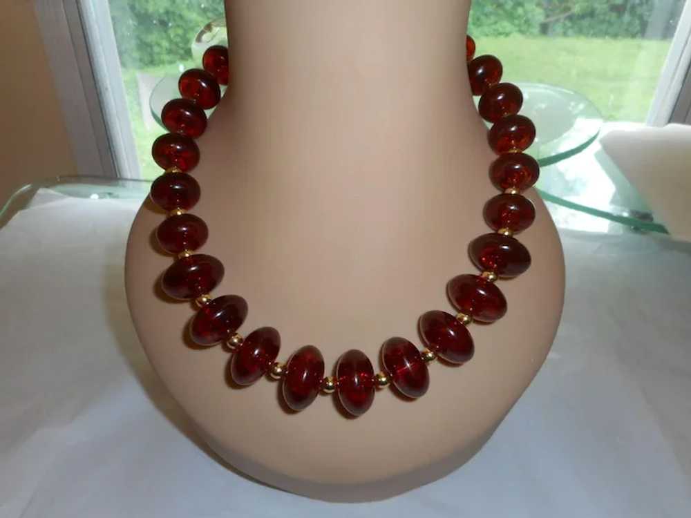 Clearance - Signed KJL Faux Amber Necklace - image 7