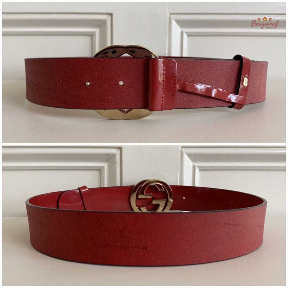 Gucci Interlocking Buckle leather belt - image 10
