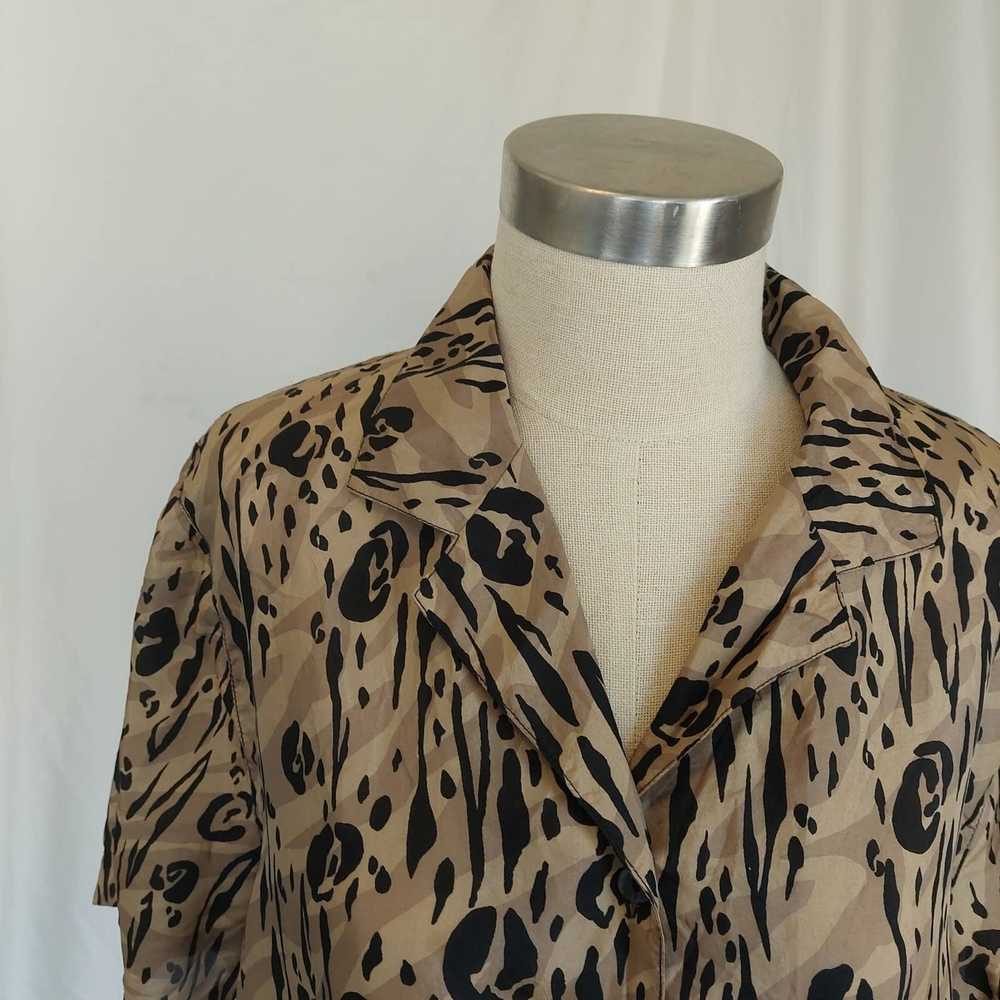 Vintage Vintage 80s 100% Silk Stunt Cheetah Print… - image 5