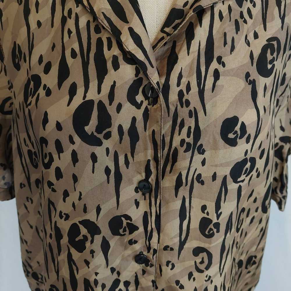 Vintage Vintage 80s 100% Silk Stunt Cheetah Print… - image 7