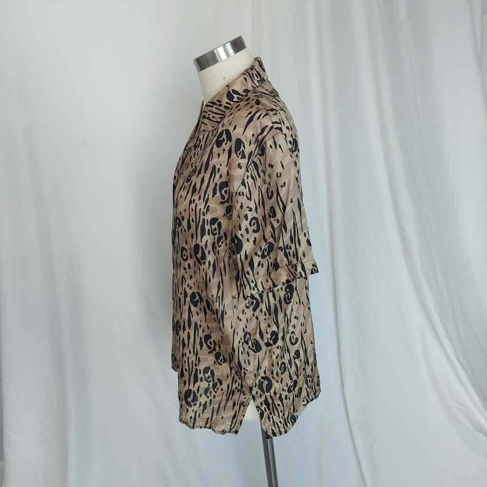 Vintage Vintage 80s 100% Silk Stunt Cheetah Print… - image 8