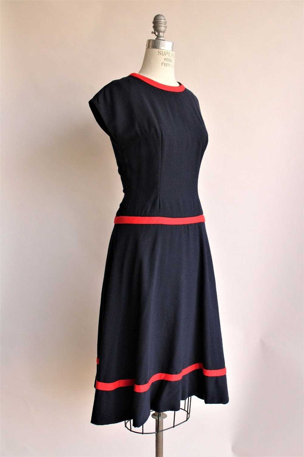 Vintage Vintage 1950s Dress, Maggie Stover Navy B… - image 6