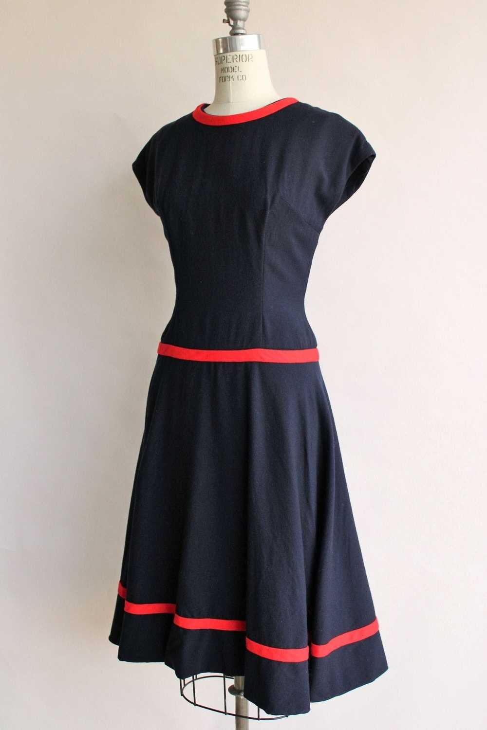 Vintage Vintage 1950s Dress, Maggie Stover Navy B… - image 7