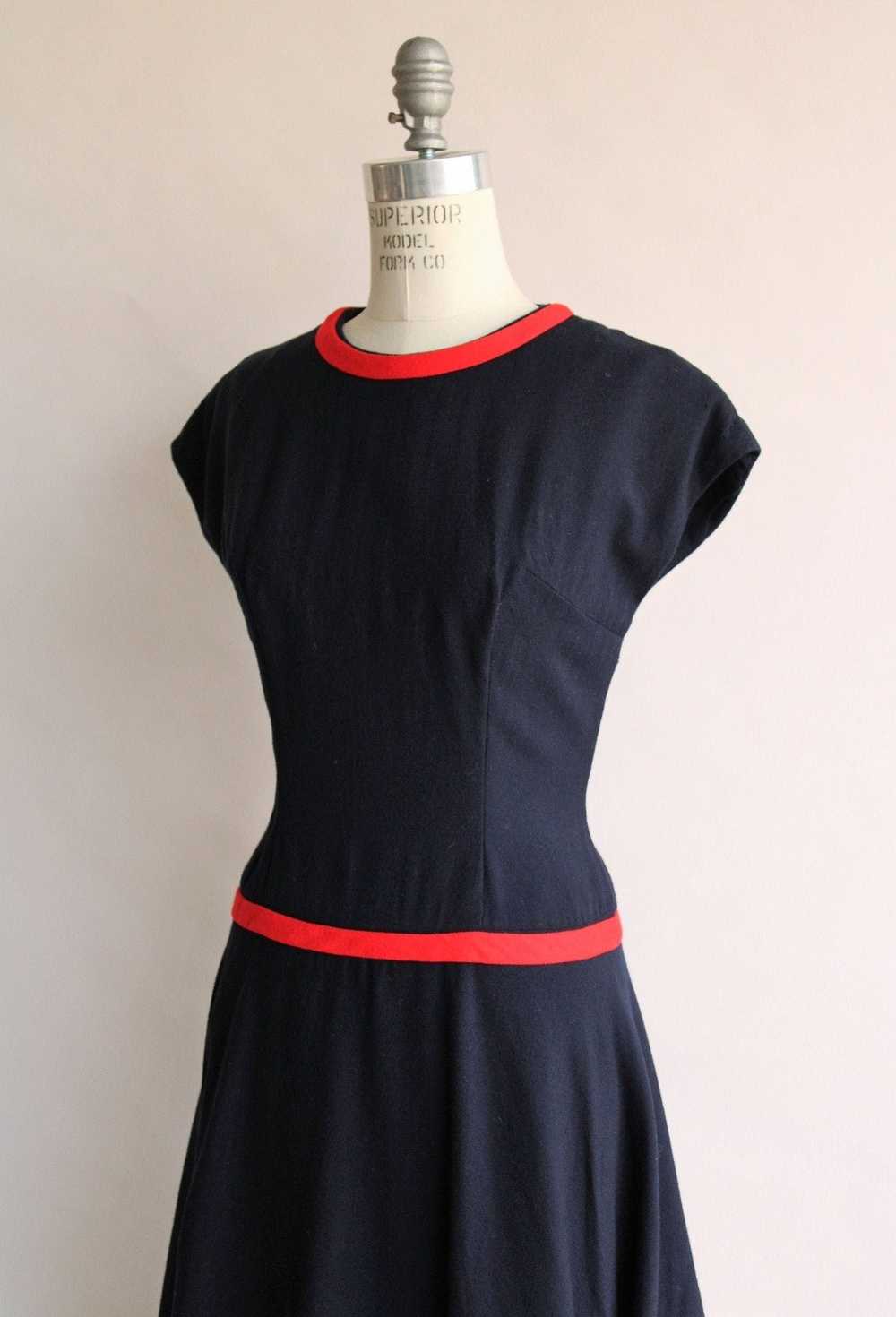 Vintage Vintage 1950s Dress, Maggie Stover Navy B… - image 8