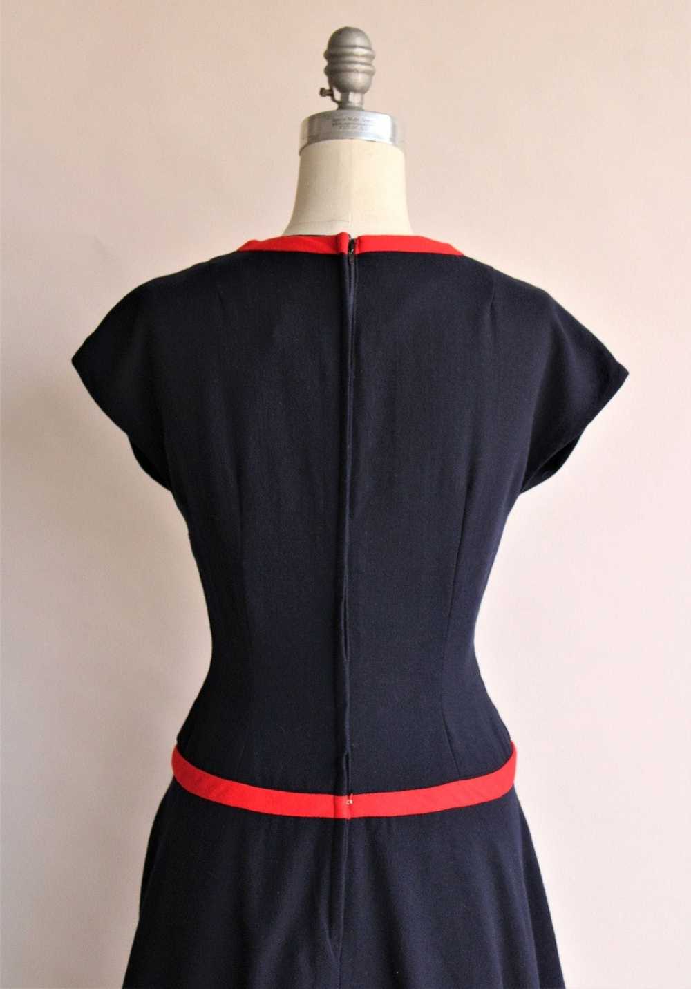 Vintage Vintage 1950s Dress, Maggie Stover Navy B… - image 9