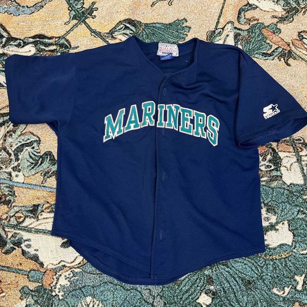 Vintage Mens Medium Starter Seattle Mariners 90's White Stitched Baseball  Jersey