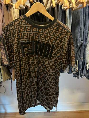 Fendi Ff Logo Monogram Cropped Shirt in Brown