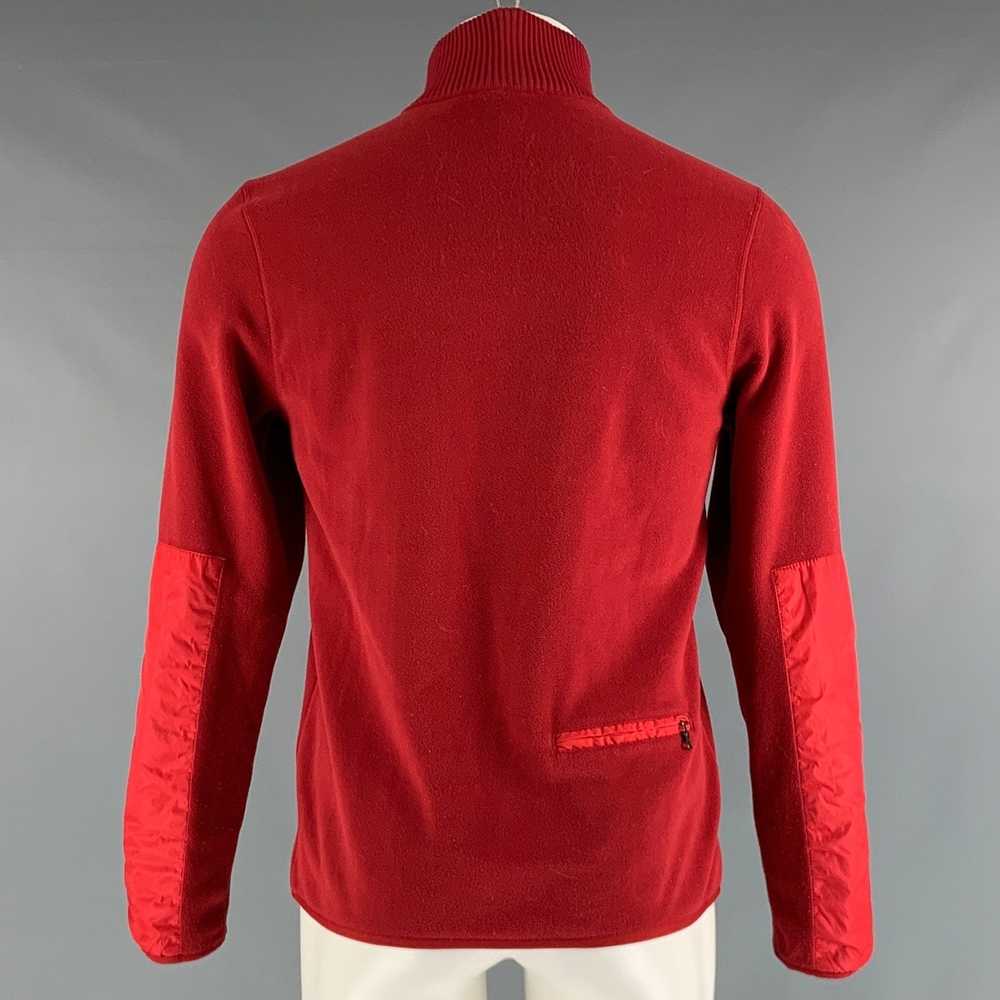 Prada Red Solid Polyester Zip Up Pullover - image 3