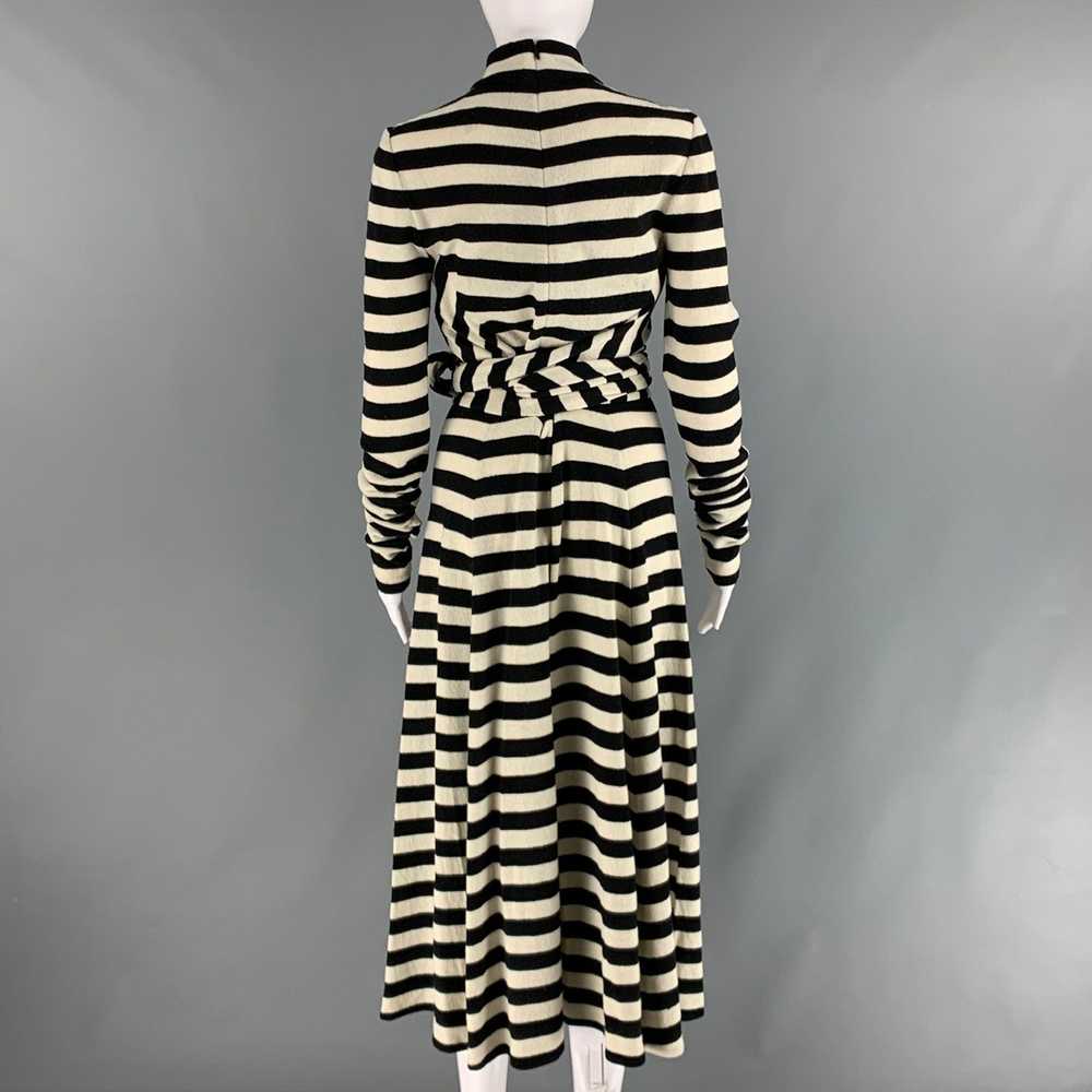 Marc Jacobs Black White Wool Nylon Stripe Maxi Dr… - image 3