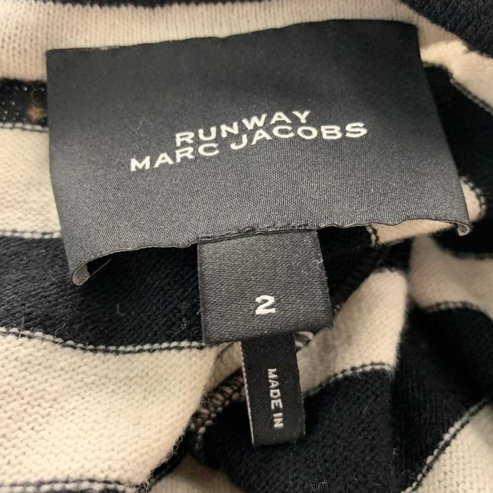 Marc Jacobs Black White Wool Nylon Stripe Maxi Dr… - image 4