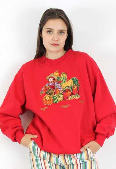 Harvest Festival hand paint Jean Suhr L sweatshirt