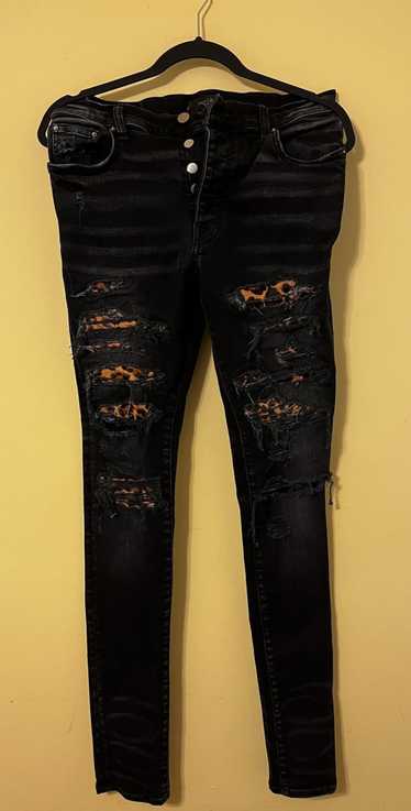 Amiri Amiri Mx1 Mid Rise Skinny Jeans Black/Leopar