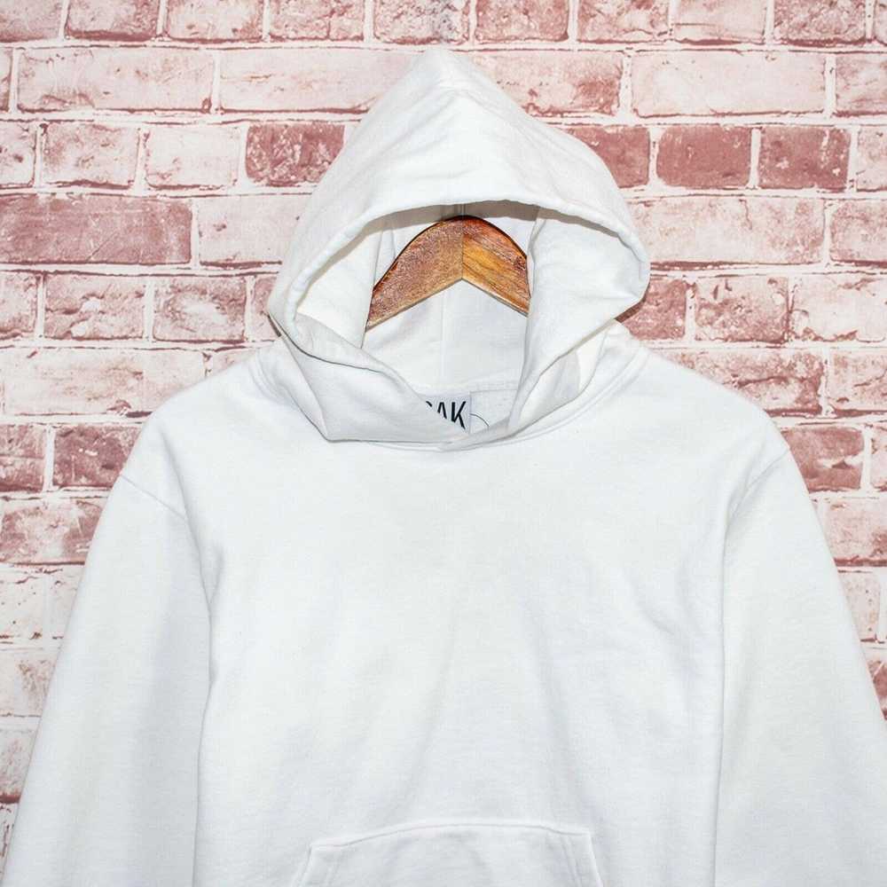 Oak NYC OAK NYC White Fleece Pullover Hoodie Size… - image 4