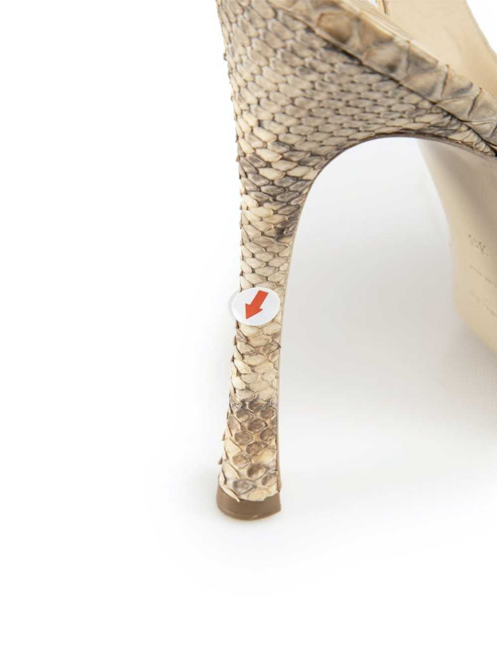 Saint Laurent Paris Beige Snakeskin Slingback Hee… - image 5