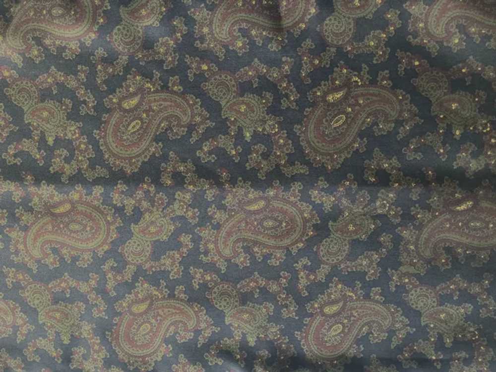 Italian Silk & Wool Paisley Scarf / Muffler By Ha… - image 2