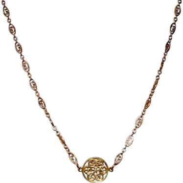 Dainty Vermeil Filigree Layering Necklace - image 1