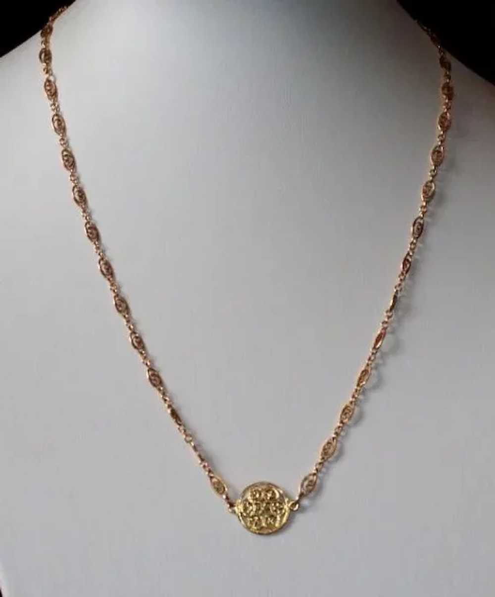 Dainty Vermeil Filigree Layering Necklace - image 2