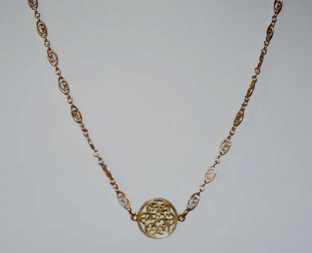 Dainty Vermeil Filigree Layering Necklace - image 3