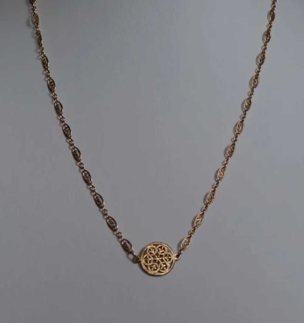 Dainty Vermeil Filigree Layering Necklace - image 5