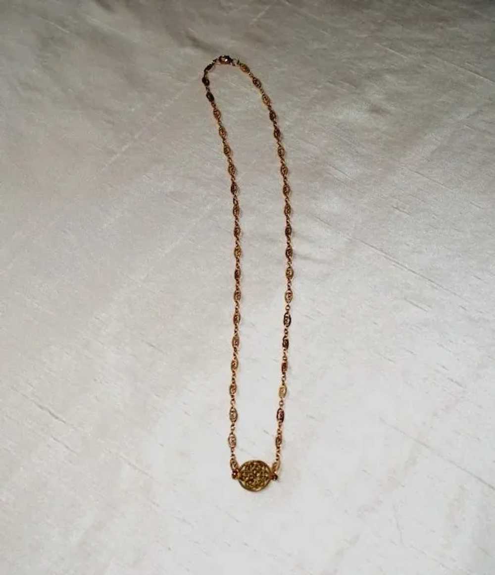 Dainty Vermeil Filigree Layering Necklace - image 7