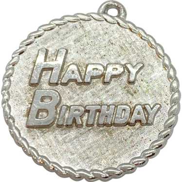Happy Birthday Vintage Charm Sterling Silver