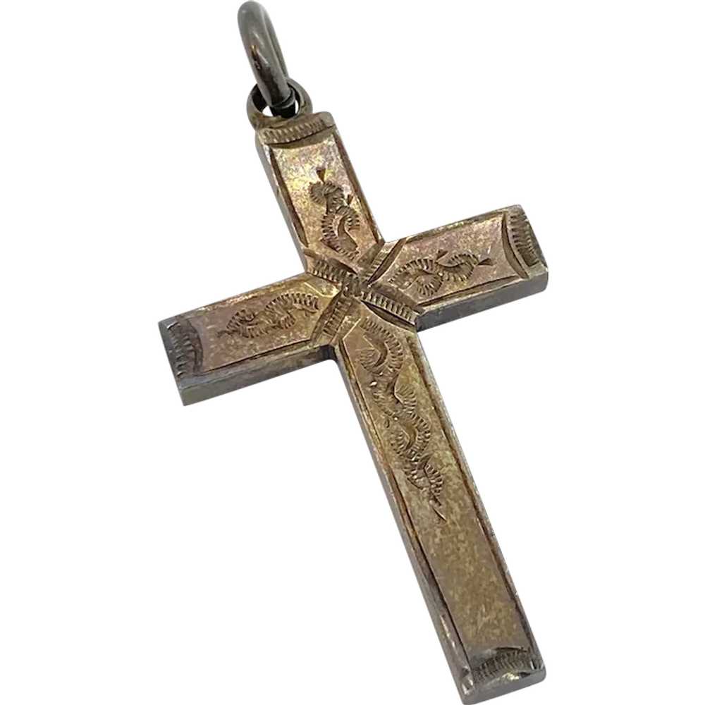 Vintage solid silver cross - Gem