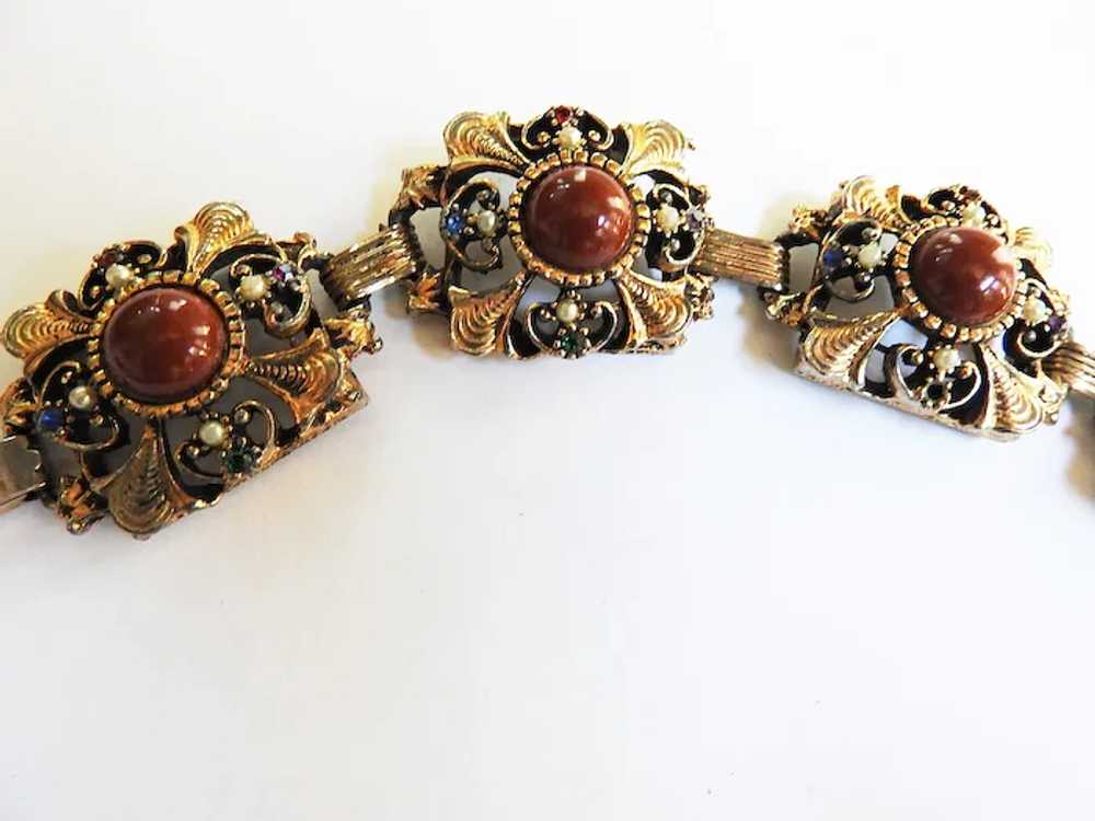Big Chunky Florenza Victorian Revival Bracelet Fa… - image 3