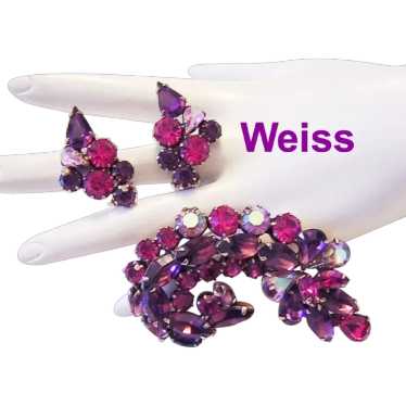 WEISS FUCHSIA / MAGENTA / DEEP PINK Rhinestones & HALO's Necklace