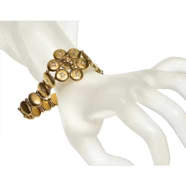 Antique Victorian Lion Head Bracelet 9K Gold Diam… - image 1