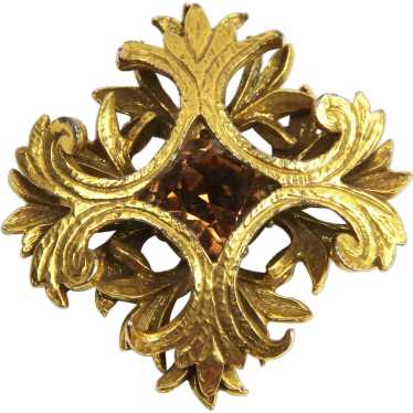 Vtg maltese cross brooch - Gem